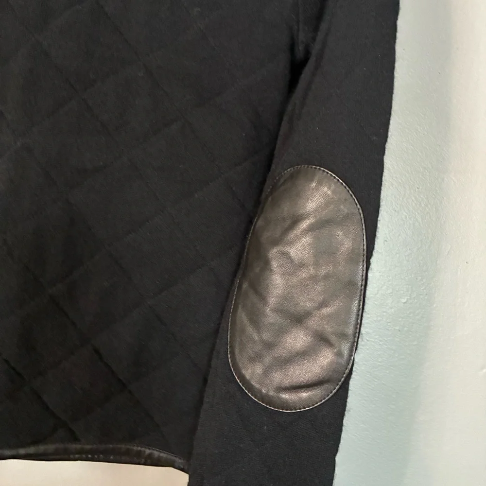 RALPH LAUREN Vintage women’s cashmere Black Quilted Barn Coat sweater Jacket M